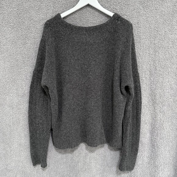 Gap Ribbed Bouclé crewneck wool and Alpaca blend sweater Grey XL - Picture 5 of 8